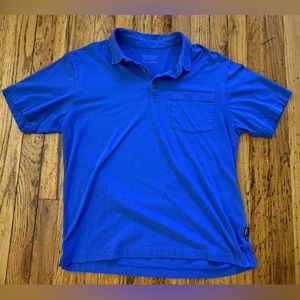 Patagonia Polo Shirt Men's Size Medium Organic Cotton Blue Short Sleeve 1 Pocket